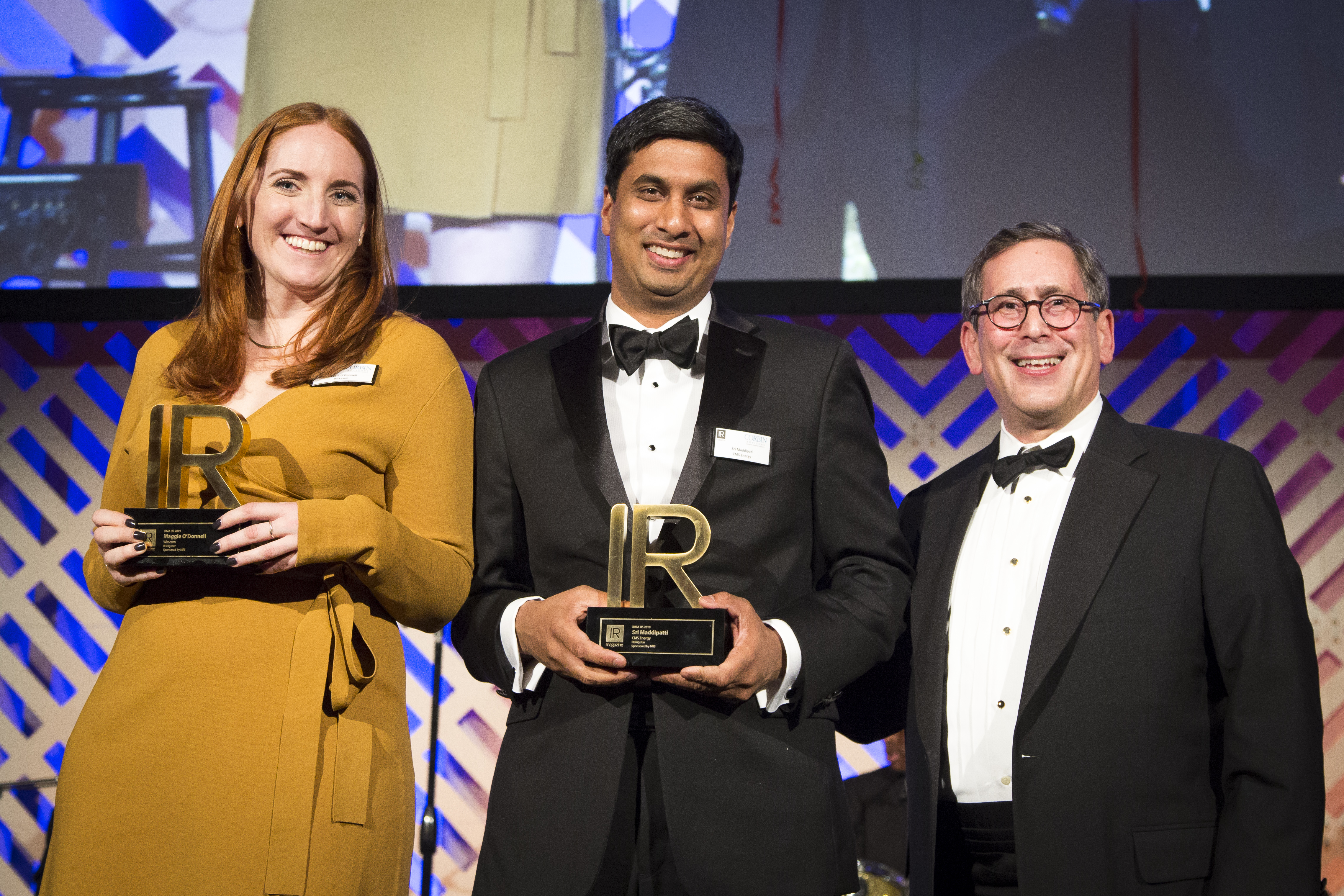 Sri Maddipati (center) shared the rising star award with Maggie O’Donnell at Wix.com in 2019