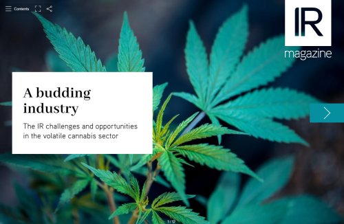 IR at cannabis companies: A budding industry