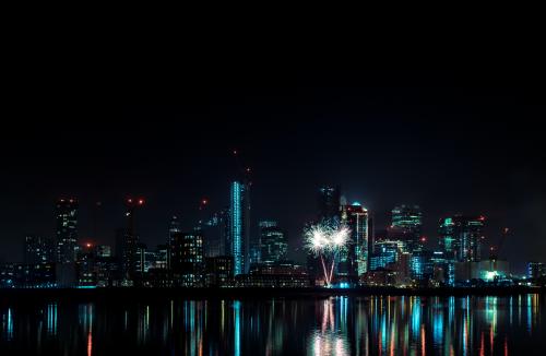Fireworks over the London skyline