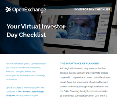 Your virtual investor day checklist