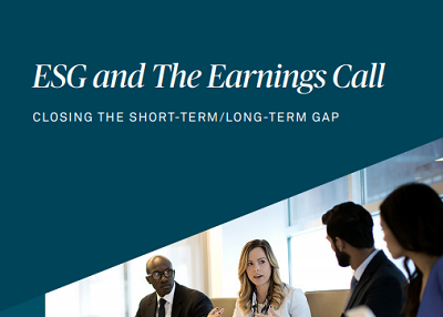 ESG and the earnings call: Closing the short-term/long-term gap
