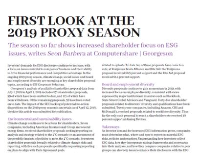First look at the 2019 proxy season