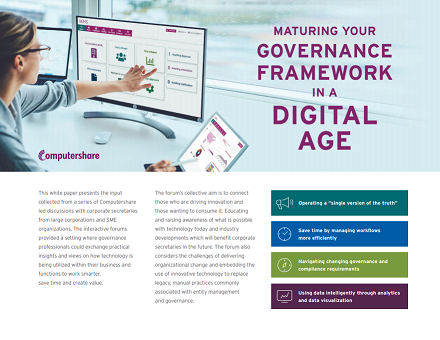 Maturing your governance framework in a digital age