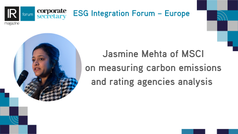 IR TV: Jasmine Mehta of MSCI on measuring carbon emissions and ratings agency analysis 