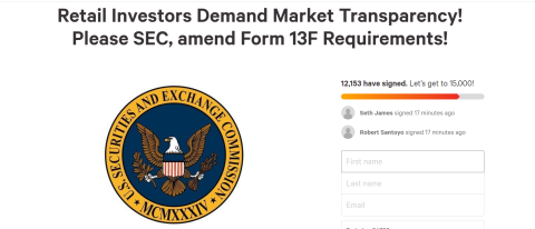 Petition to increase 13F filings frequency builds momentum on Reddit