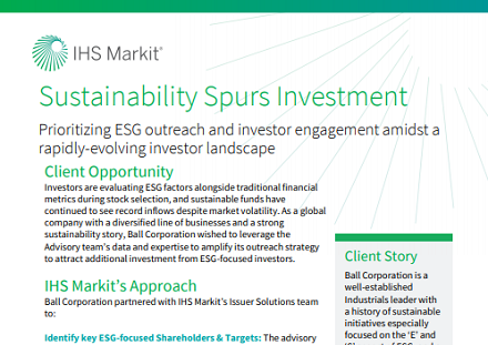 Sustainability spurs investment: Public company case study