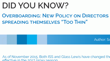 Did you know? Overboarding: New policy on directors spreading themselves “too thin”