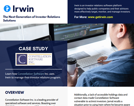 Irwin case study: Constellation Software